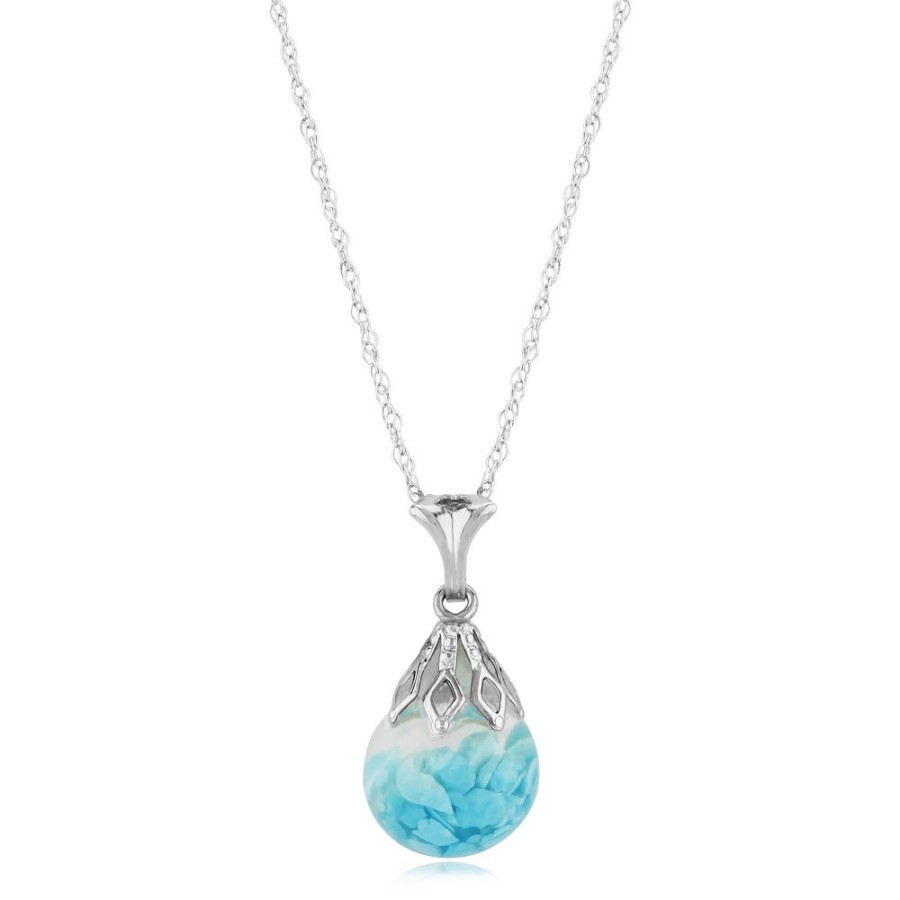 Jewelry Smyth Jewelers | Silver Floating Turquoise Pendant Necklace