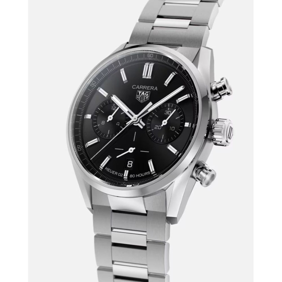 Gifts TAG Heuer | Tag Heuer Gents Carrera 42Mm Automatic Chronograph - Black/Steel