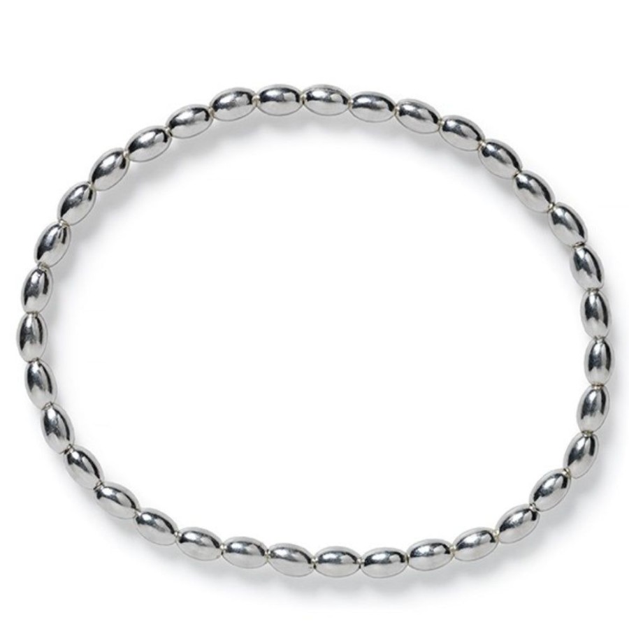 Jewelry Cargo Hold | Sterling Silver Elastic Rice Bead Bracelet