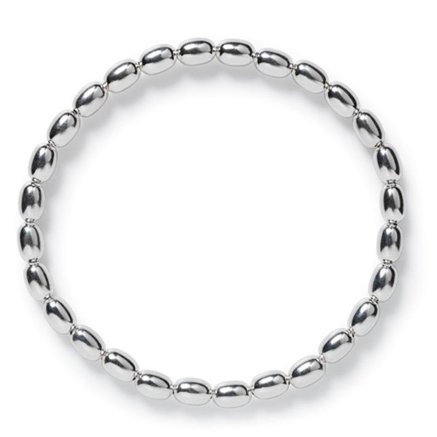 Jewelry Cargo Hold | Sterling Silver Elastic Rice Bead Bracelet