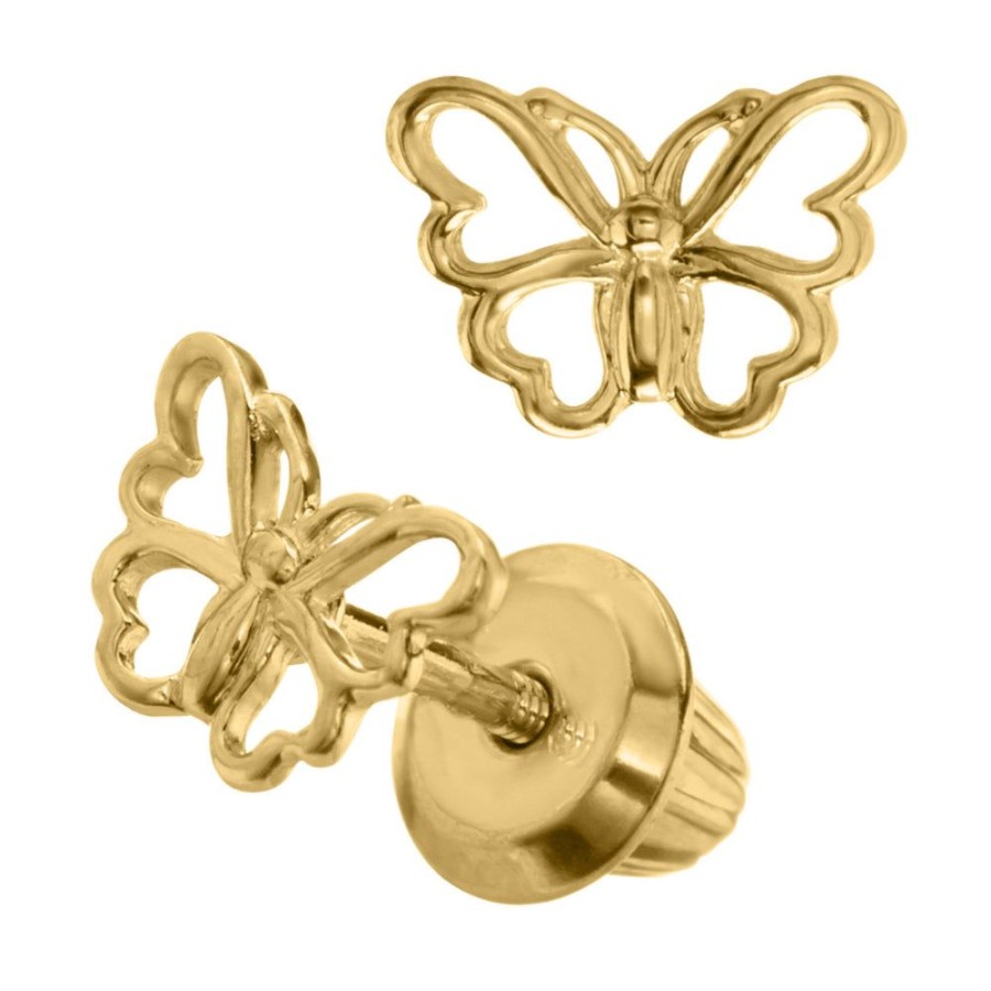 Jewelry Smyth Jewelers | 14Y Children'S Gold Butterfly Earrings