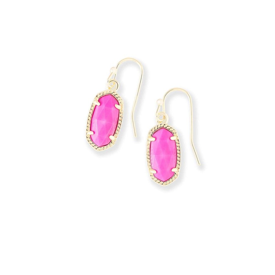 Jewelry Kendra Scott | Kendra Scott Lee Gold Drop Earrings In Magenta