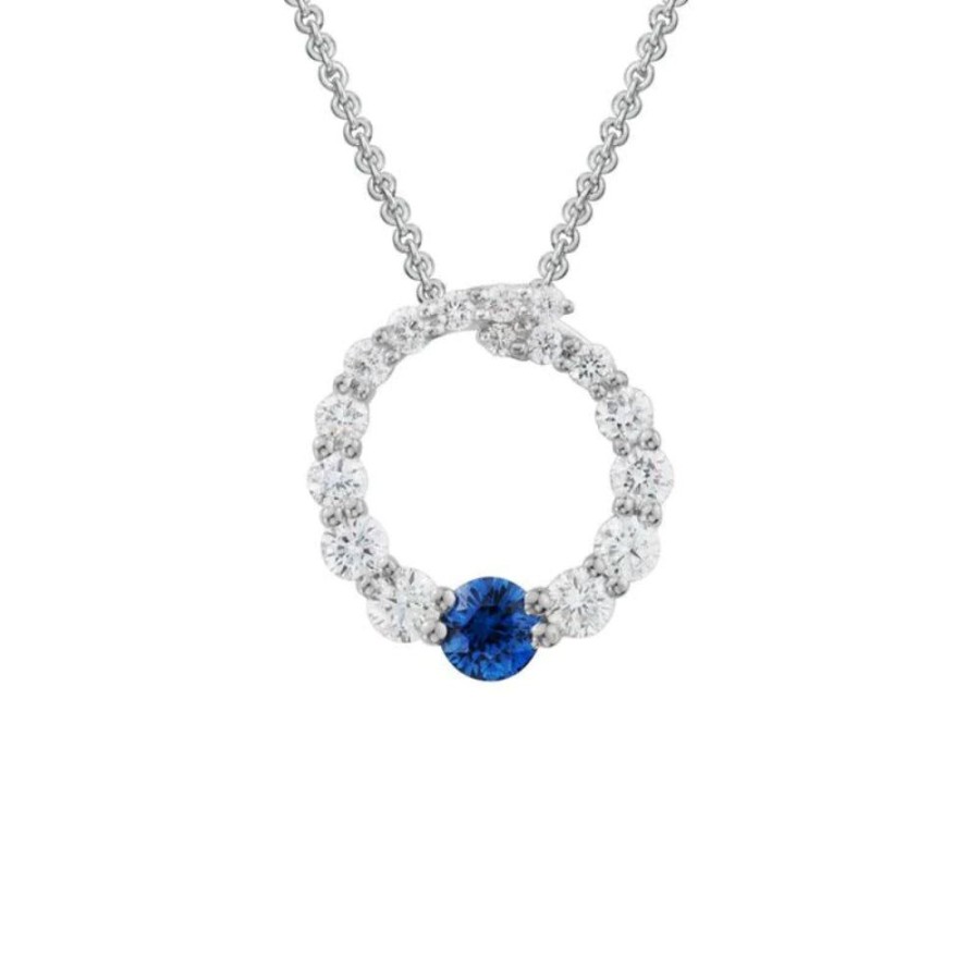 Jewelry Smyth Jewelers | 14W Diamond & Sapphire Circle Pendant