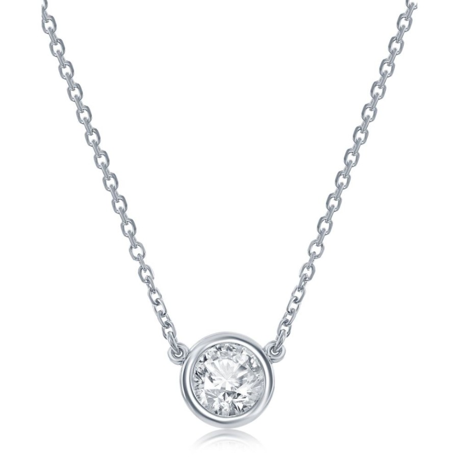 Jewelry Smyth Jewelers | 14K White Gold Diamond Bezel Pendant