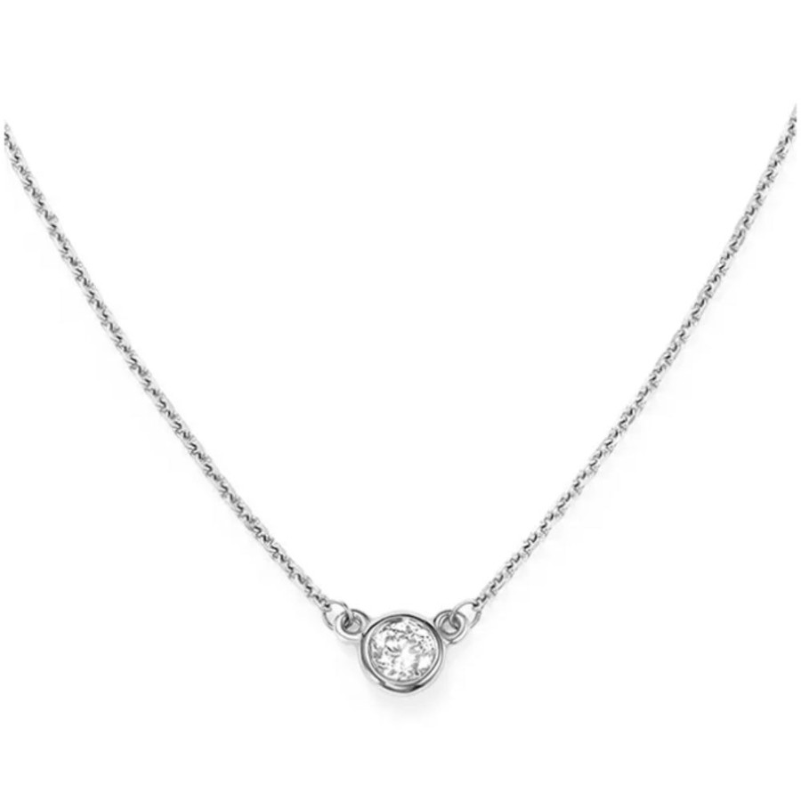 Jewelry Smyth Jewelers | 14K White Gold Diamond Bezel Pendant