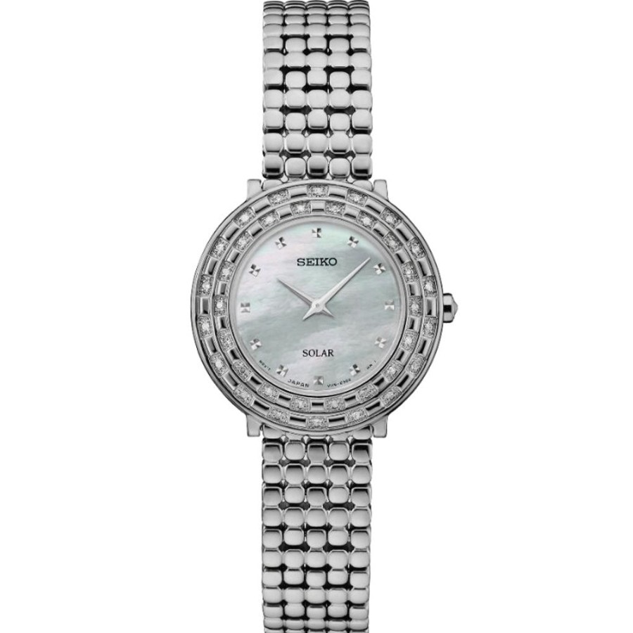 Timepieces Seiko | Seiko Diamond Collection Tressia Mother-Of Pearl Dial Stainless Steel