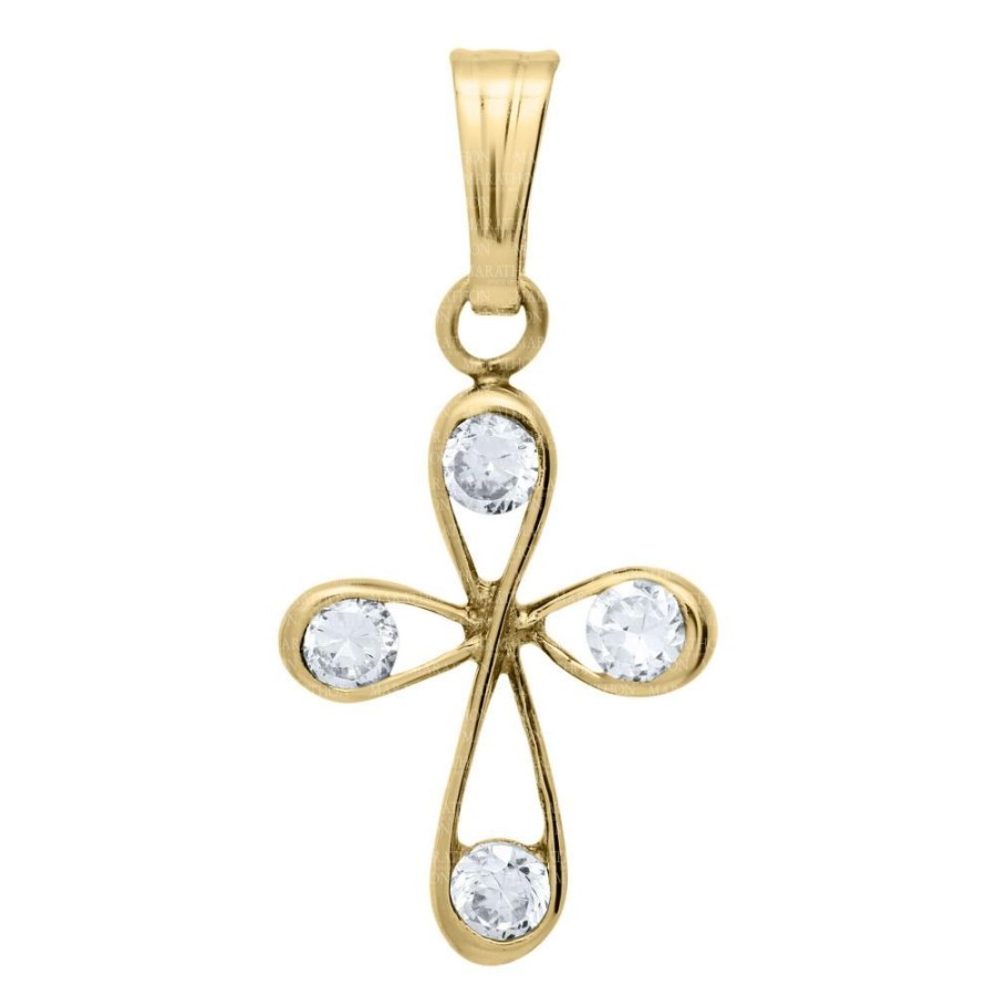 Jewelry Smyth Jewelers | Children'S 14K Looped Cross Pendant Necklace, 15"