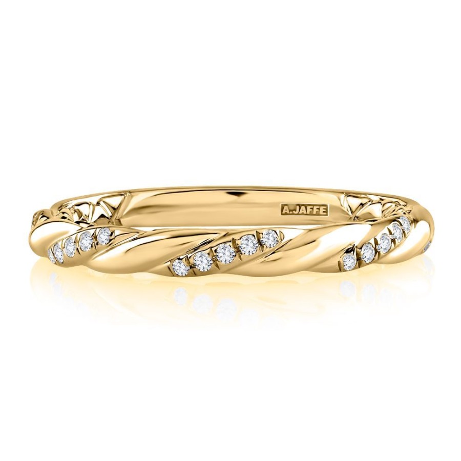 Jewelry A. JAFFE | A. Jaffe Twisted Diamond Stackable Ring