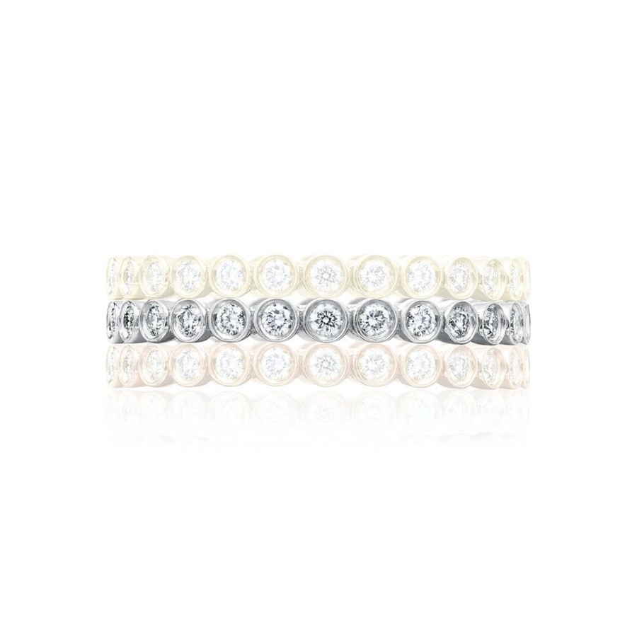 Jewelry Tacori | Tacori Sculpted Crescent 18K Gold Bezel Droplet Diamond Eternity Weddi