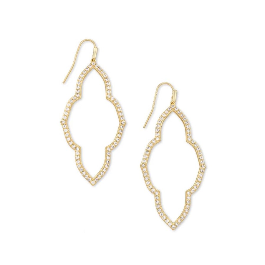 Jewelry Kendra Scott | Kendra Scott Abbie Open Frame Earrings In White Crystal