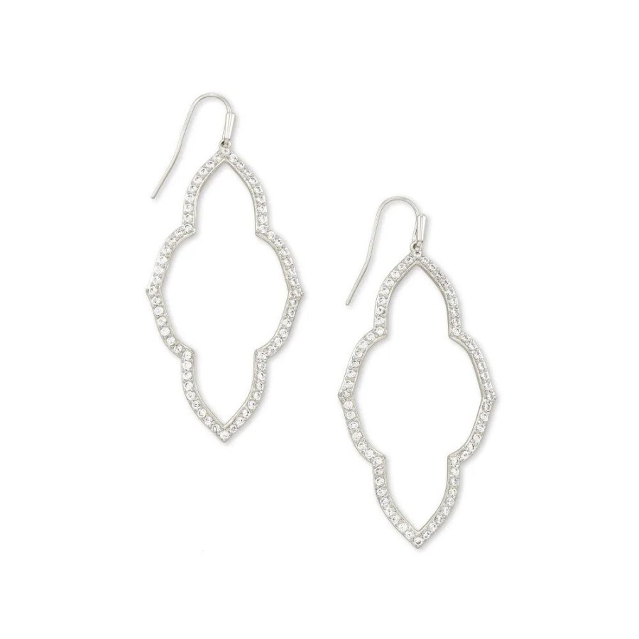 Jewelry Kendra Scott | Kendra Scott Abbie Open Frame Earrings In White Crystal