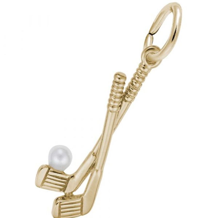 Jewelry Rembrandt | 14K Yellow Gold Golf Clubs With Ball