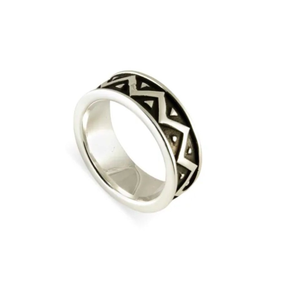 Gifts Smyth Jewelers | Men'S Sterling Silver Zig Zag Tiki Band