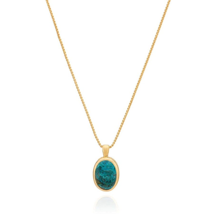 Jewelry Anna Beck | Anna Beck Small Malachite Chrysocolla Pendant Necklace