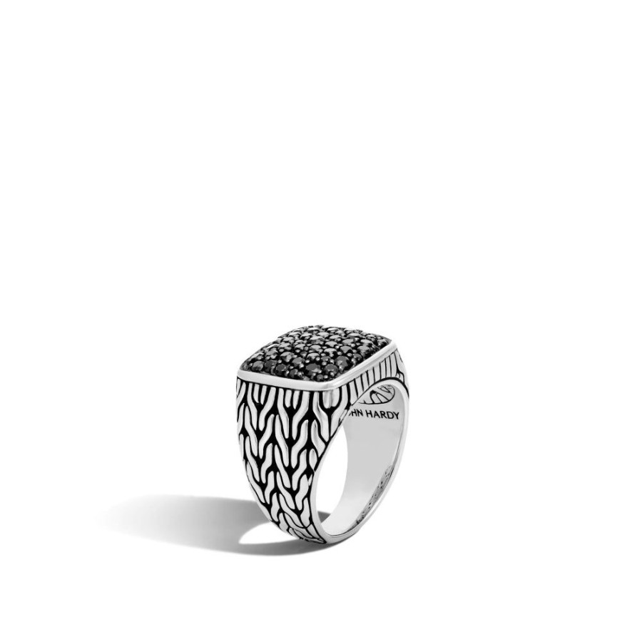 Jewelry John Hardy | John Hardy Gents Classic Chain Black Sapphire Signet Ring