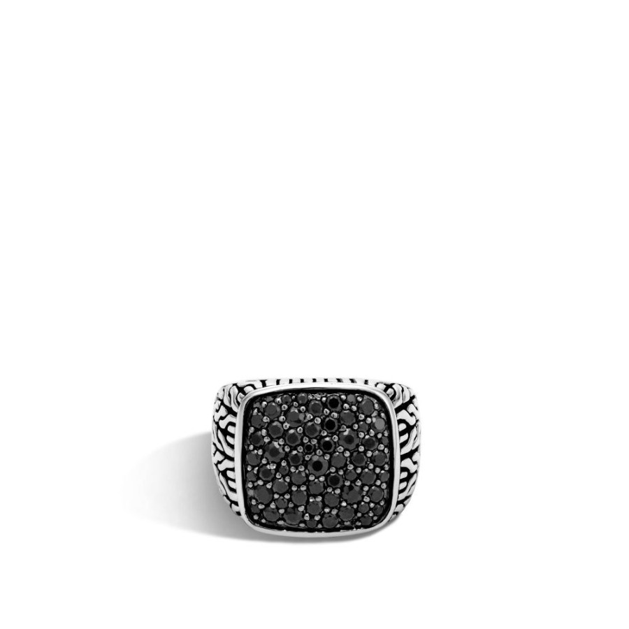 Jewelry John Hardy | John Hardy Gents Classic Chain Black Sapphire Signet Ring