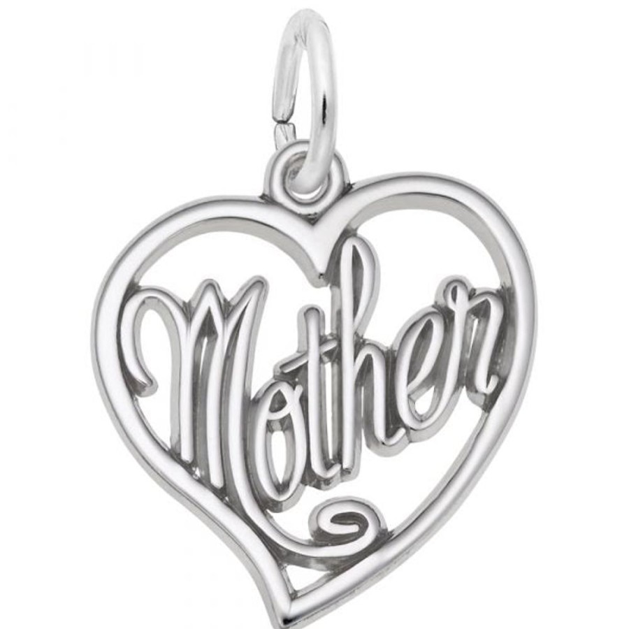 Jewelry Rembrandt | Sterling Silver Mother Open Heart Charm