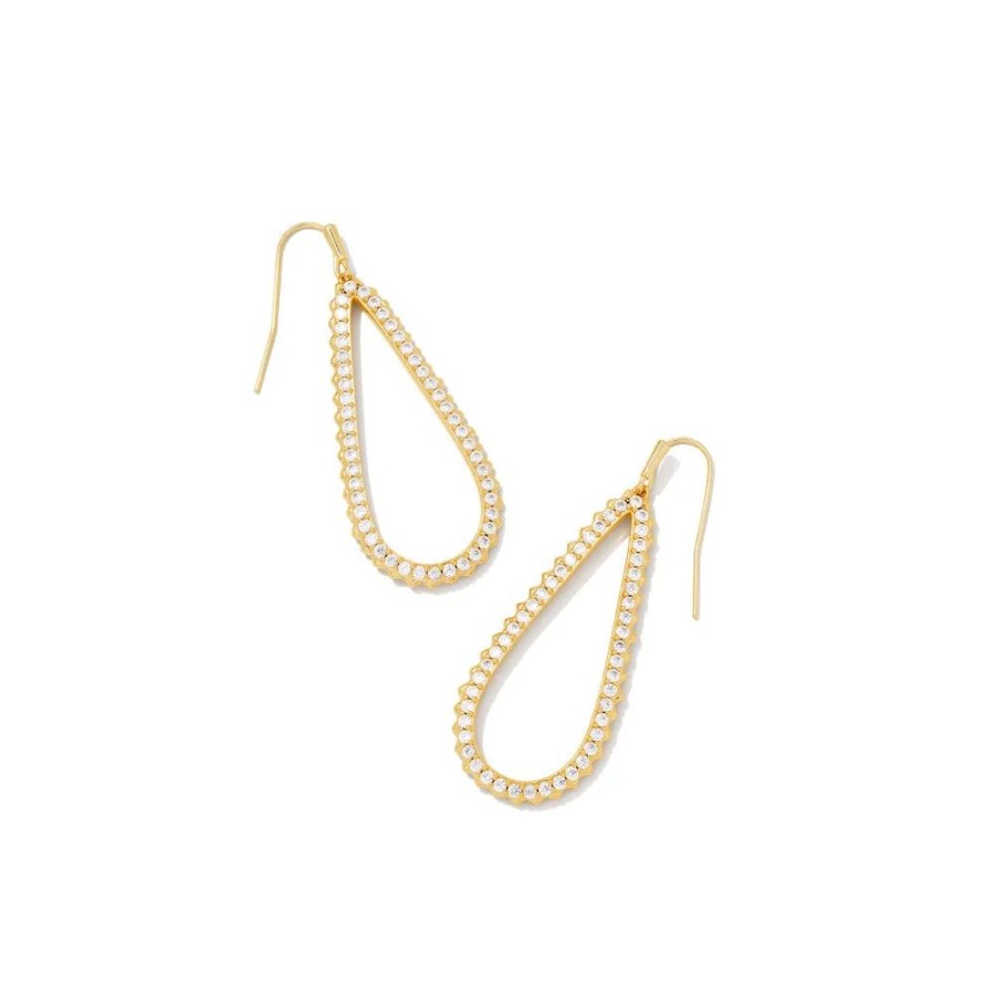 Jewelry Kendra Scott | Kendra Scott Payton Open Frame Earrings In White Crystal