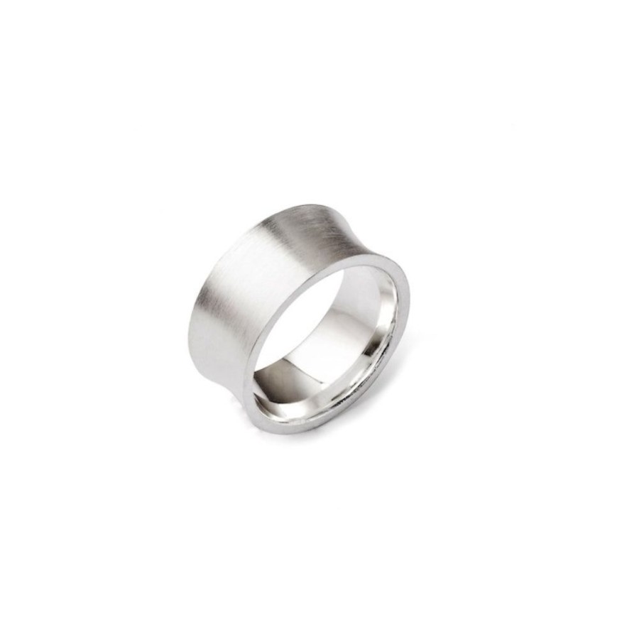 Jewelry Kelim | Sterling Silver Matte Finish Concave Band