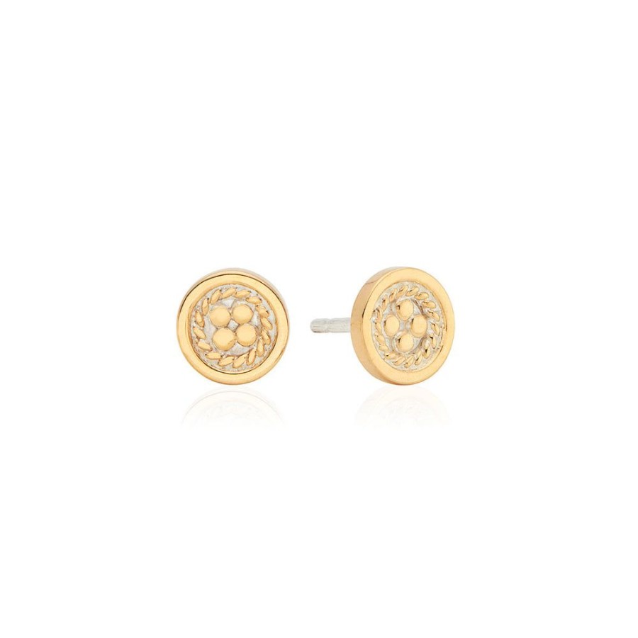 Jewelry Anna Beck | Anna Beck Classic Smooth Border Mini Stud Earrings