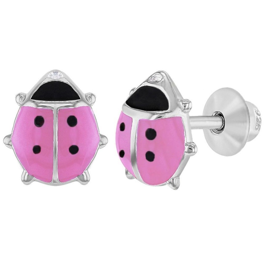 Jewelry Smyth Jewelers | Children'S Sterling Silver Enamel Ladybug Stud Earrings