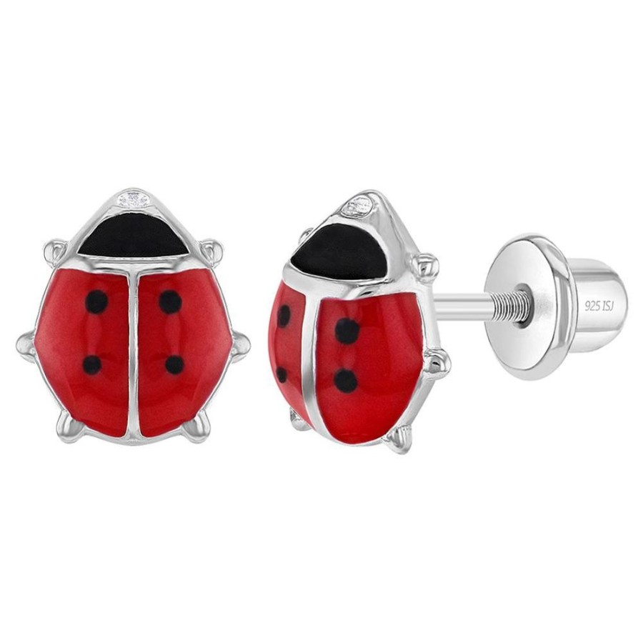 Jewelry Smyth Jewelers | Children'S Sterling Silver Enamel Ladybug Stud Earrings