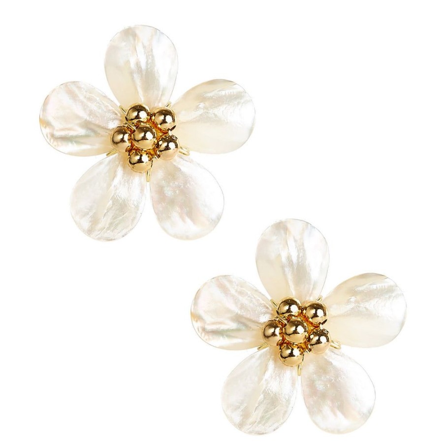 Jewelry Lisi Lerch | Lisi Lerch Libby Gold Bead And Mother Of Pearl Stud Earrings