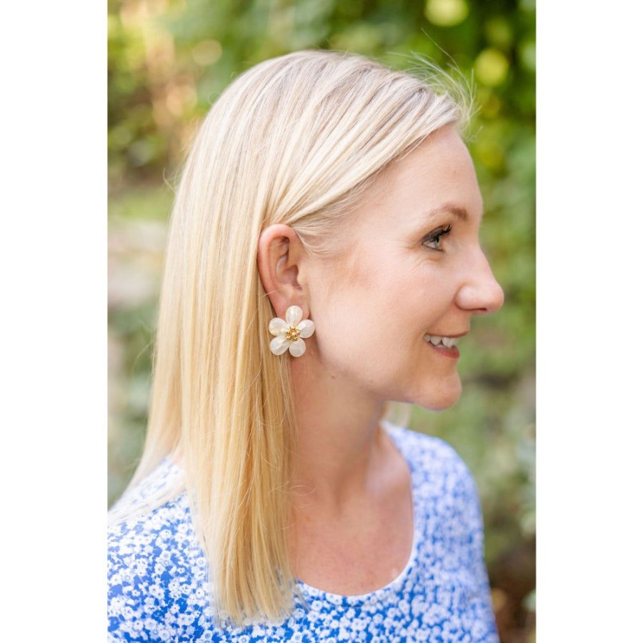 Jewelry Lisi Lerch | Lisi Lerch Libby Gold Bead And Mother Of Pearl Stud Earrings