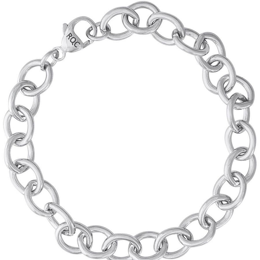 Jewelry Rembrandt | Sterling Silver Oval Links Charm Bracelet