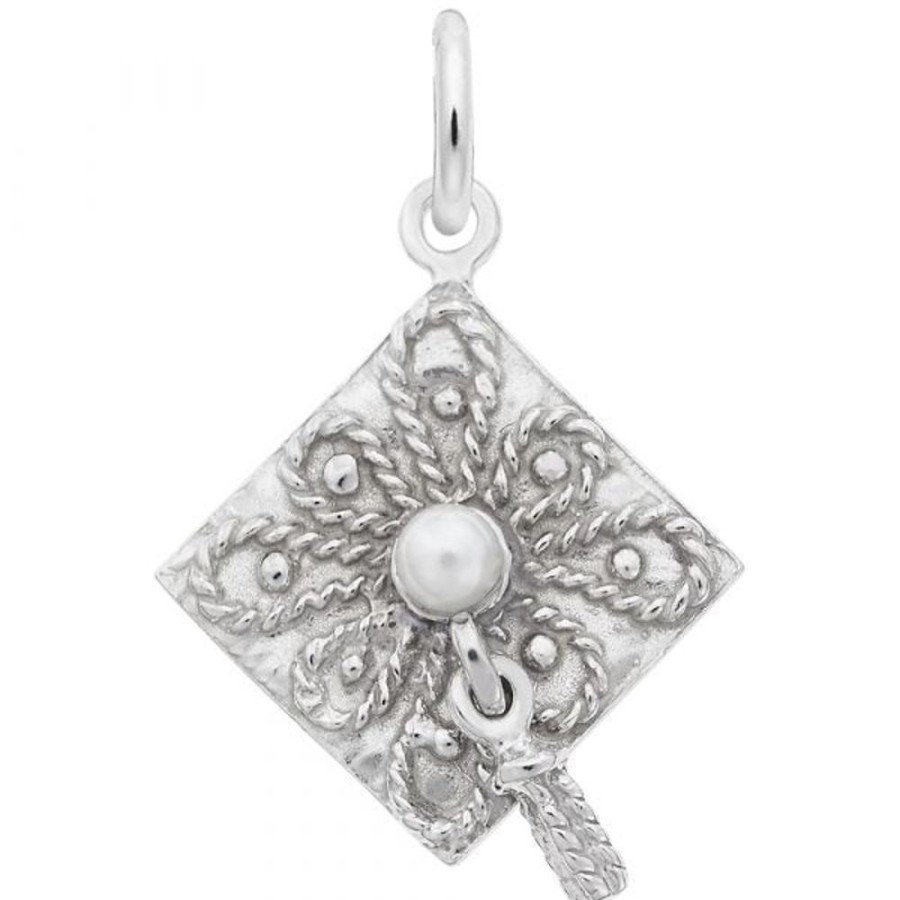 Jewelry Rembrandt | Sterling Silver Graduation Cap With Pearl