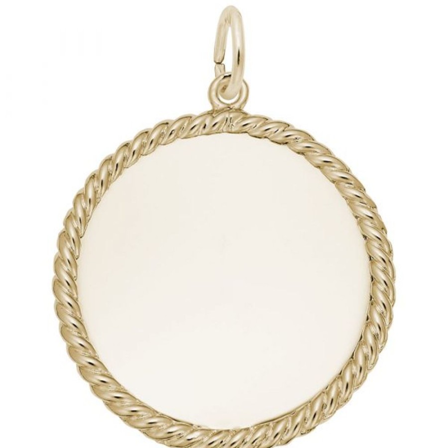 Jewelry Rembrandt | 14K Yellow Gold Medium Rope Disc Charm