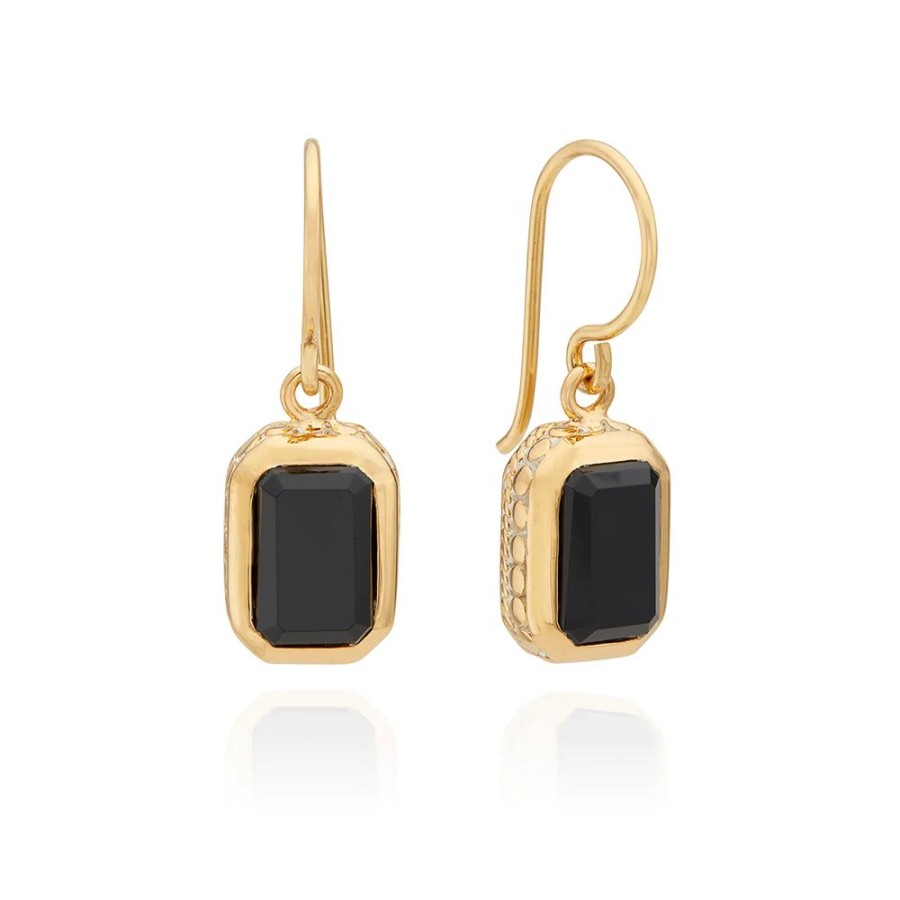 Jewelry Anna Beck | Anna Beck Black Onyx Rectangle Drop Earrings