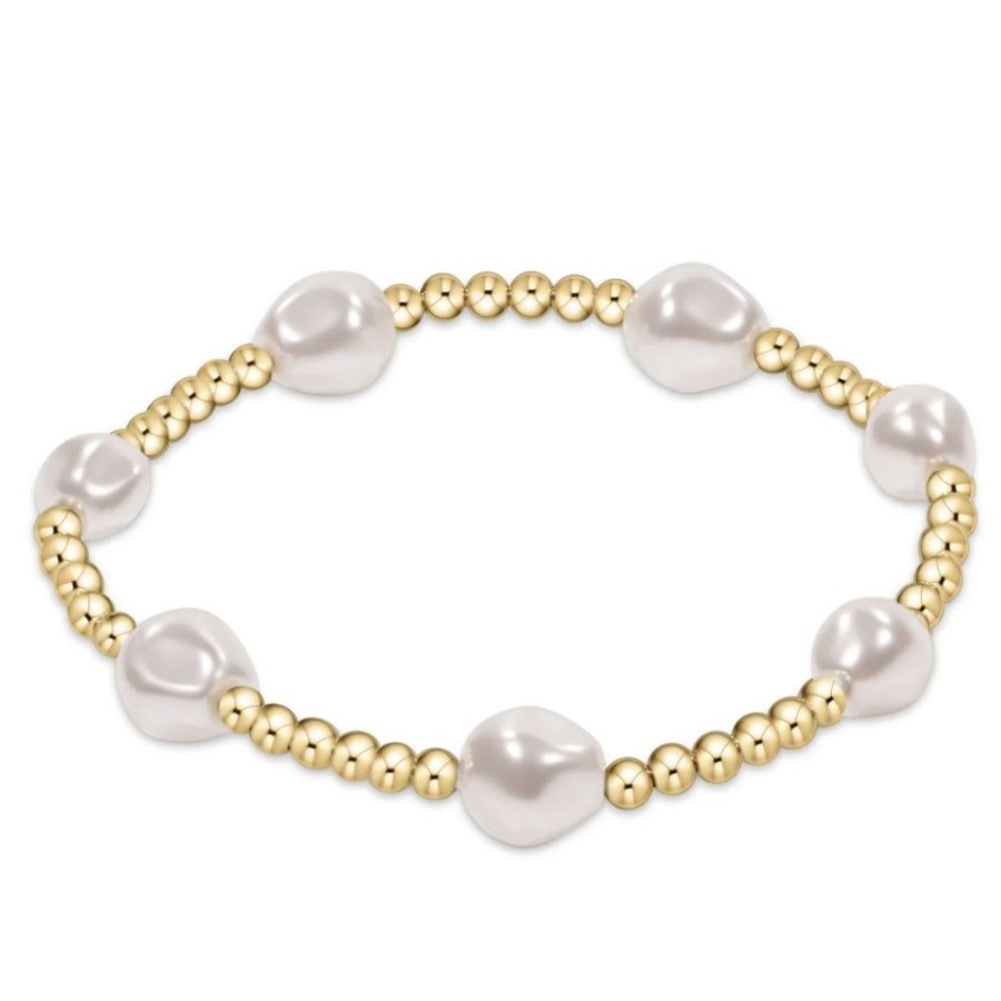 Jewelry enewton | Enewton Extends Admire Gold 3Mm Pearl Bead Bracelet