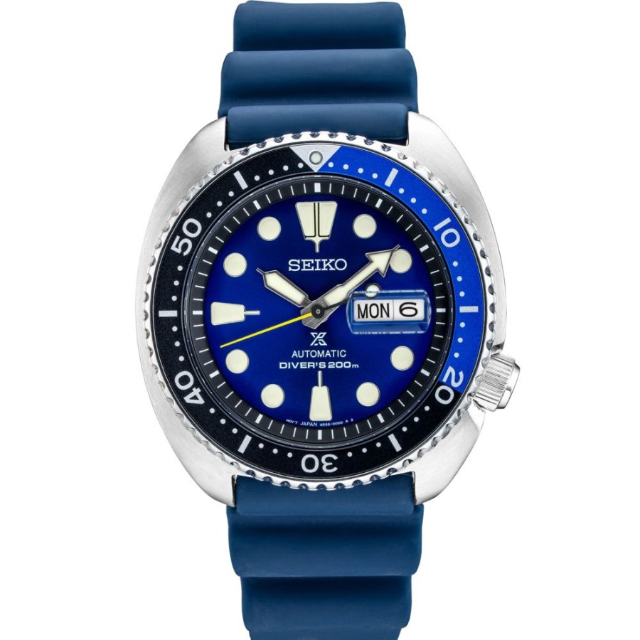 Timepieces Seiko | Seiko Prospex 45Mm Automatic Diver Blue Dial, Blue Silicone Strap Srpd