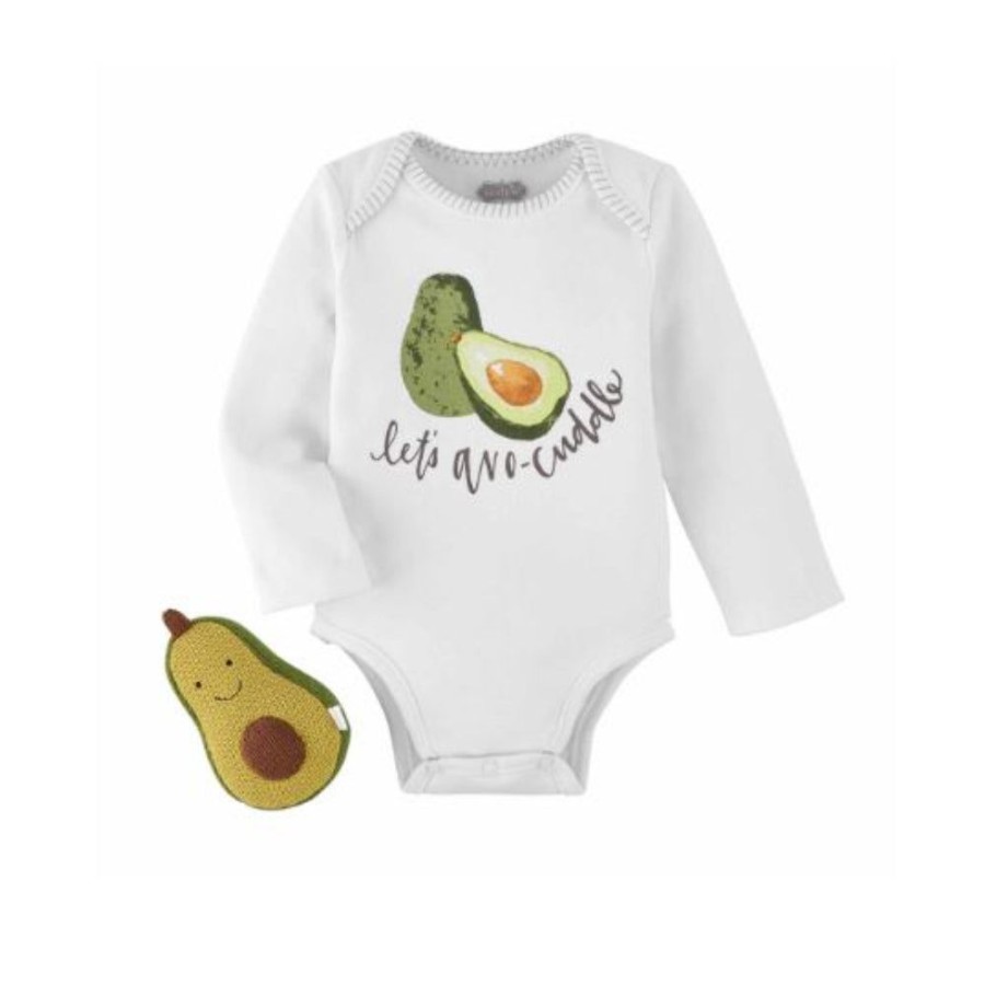 Gifts Mud Pie | Mud Pie Avocado Crawler And Rattle Set