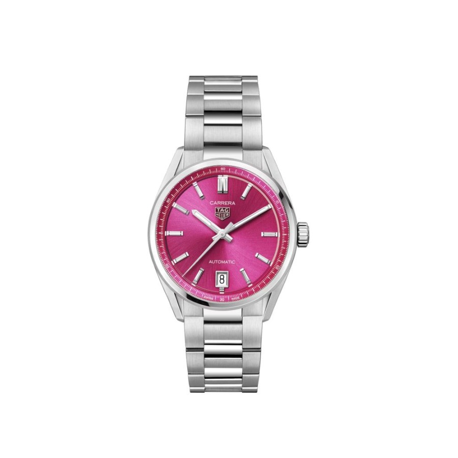 Timepieces TAG Heuer | Tag Heuer Carrera Date Automatic 36Mm, Steel, Pink Dial