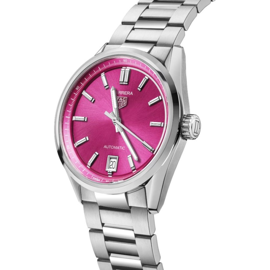 Timepieces TAG Heuer | Tag Heuer Carrera Date Automatic 36Mm, Steel, Pink Dial