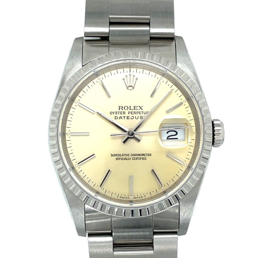 Timepieces Smyth Jewelers | Estate Gents Rolex Datejust With Silver Tone Dial In Stainless Steel