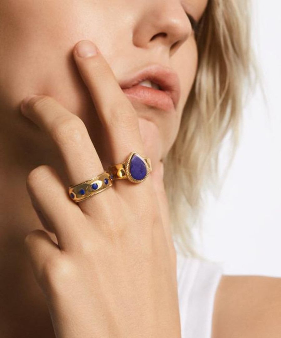 Jewelry Anna Beck | Anna Beck Lapis Hammered Drop Ring