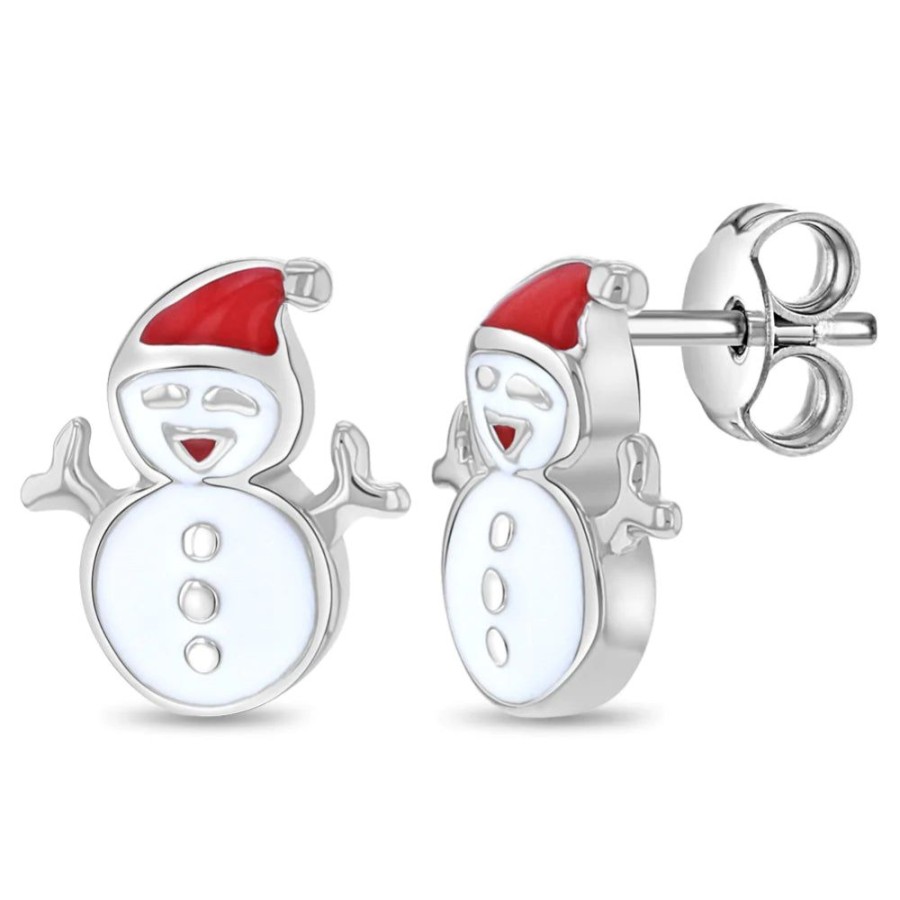 Gifts Smyth Jewelers | Christmas Snowman Girls Earrings