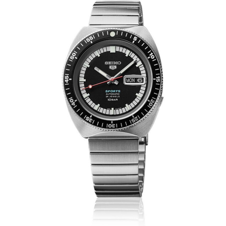 Timepieces Seiko | Seiko Sports 55Th Anniversary Le - Black Dial/Steel Bracelet