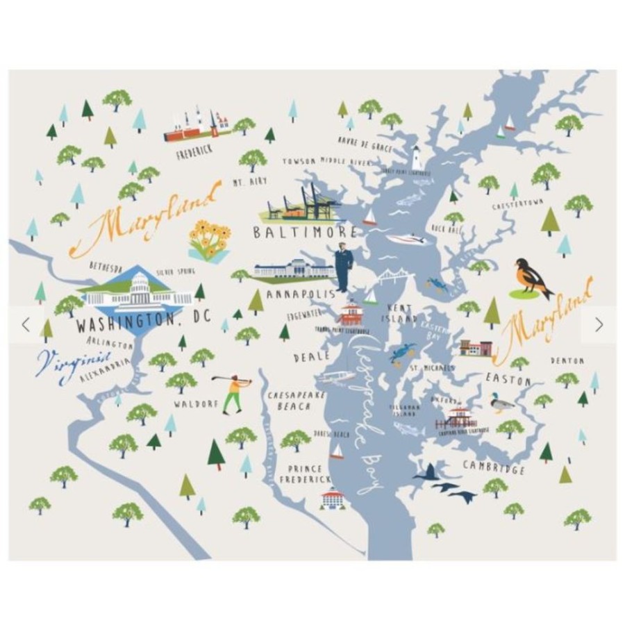 Gifts Galleyware | Galleyware Chesapeake Bay Shower Curtain