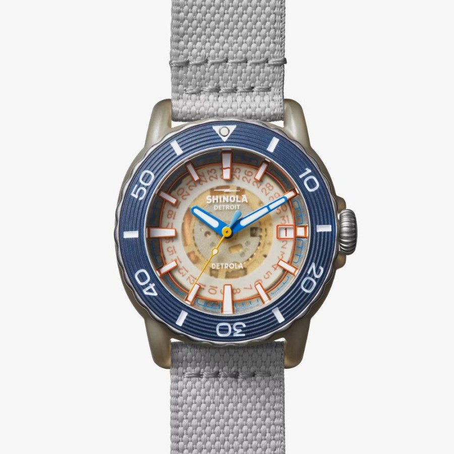 Timepieces shinola | Shinola Detrola Sea Creature 40Mm Light Gray/Gray Ocean Plastic Strap