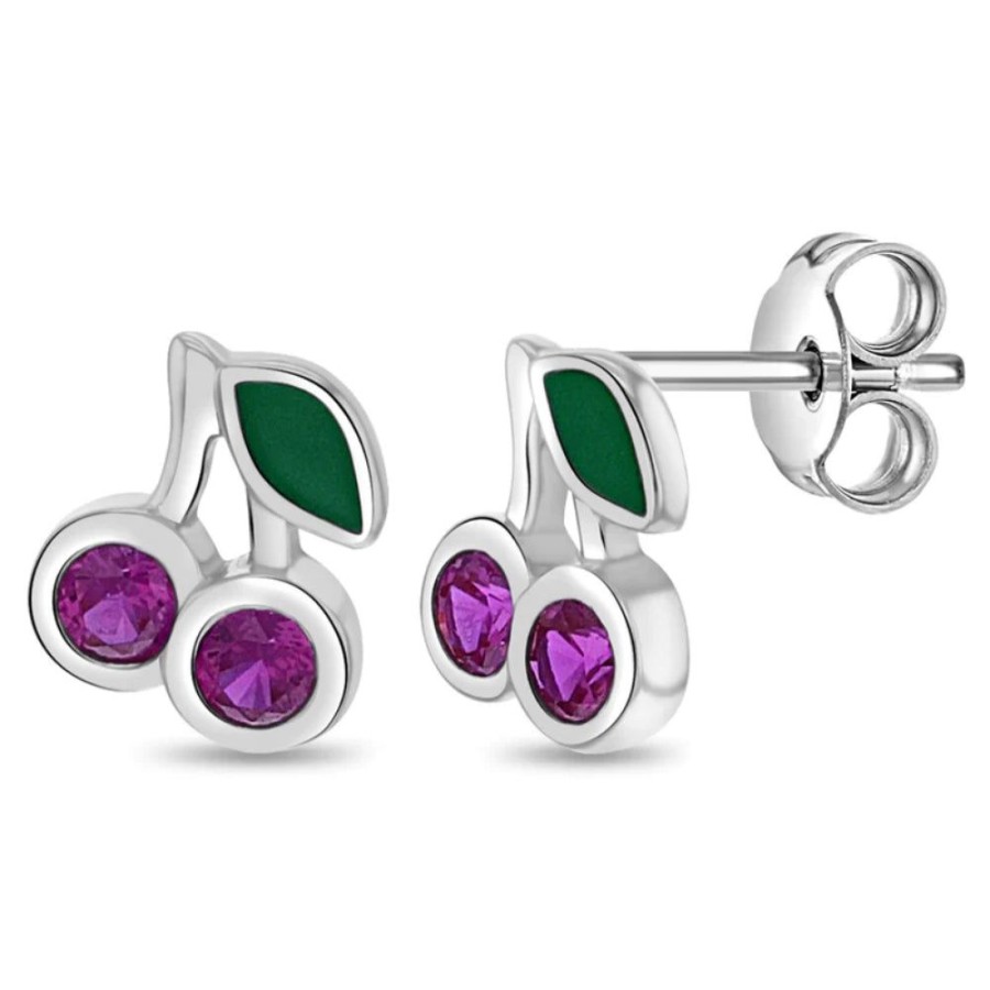 Gifts Smyth Jewelers | Glittering Cherries Girls Earrings