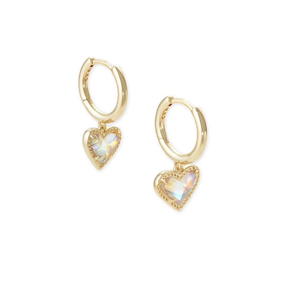 Jewelry Kendra Scott | Kendra Scott Ari Heart Gold Huggie Earrings