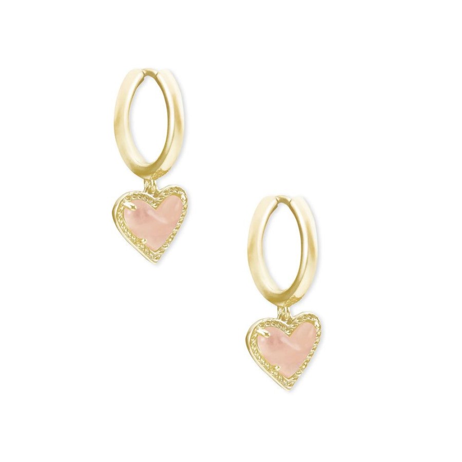 Jewelry Kendra Scott | Kendra Scott Ari Heart Gold Huggie Earrings