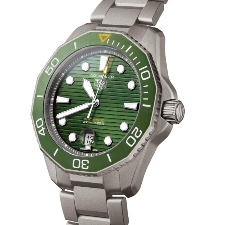 Timepieces TAG Heuer | Tag Heuer Gents Aquaracer Professional 300 43Mm Automatic - Green/Stee