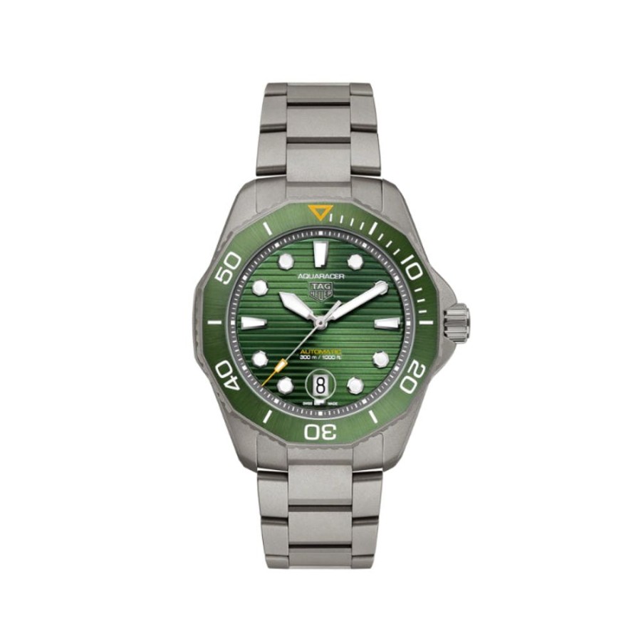 Timepieces TAG Heuer | Tag Heuer Gents Aquaracer Professional 300 43Mm Automatic - Green/Stee