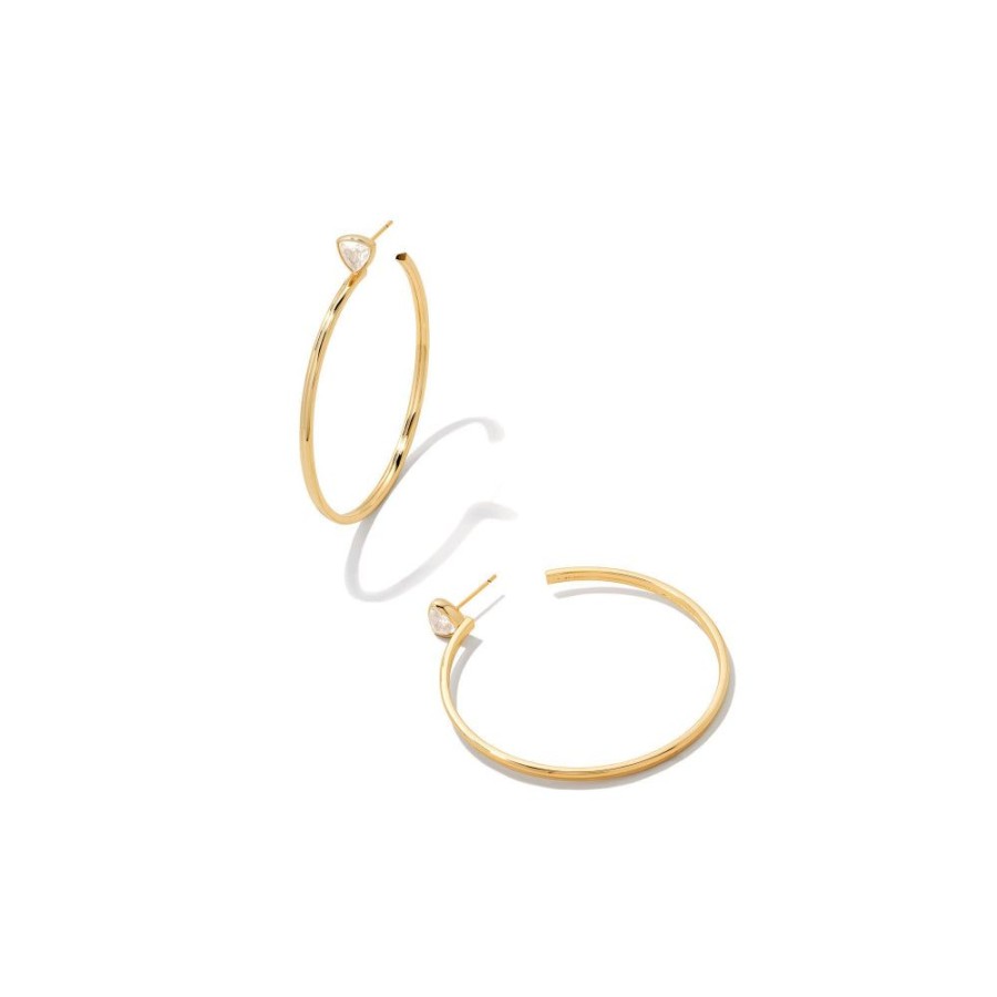 Jewelry Kendra Scott | Kendra Scott Arden Hoop Earrings In White Crystal