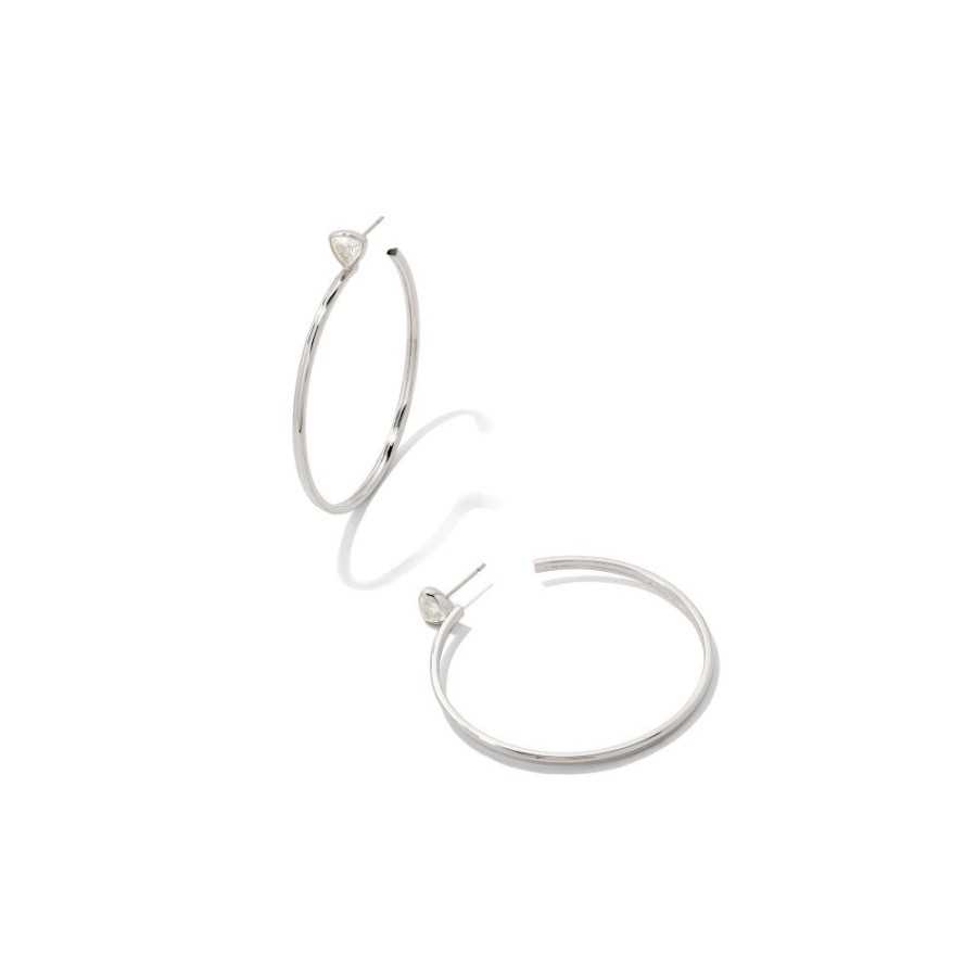 Jewelry Kendra Scott | Kendra Scott Arden Hoop Earrings In White Crystal